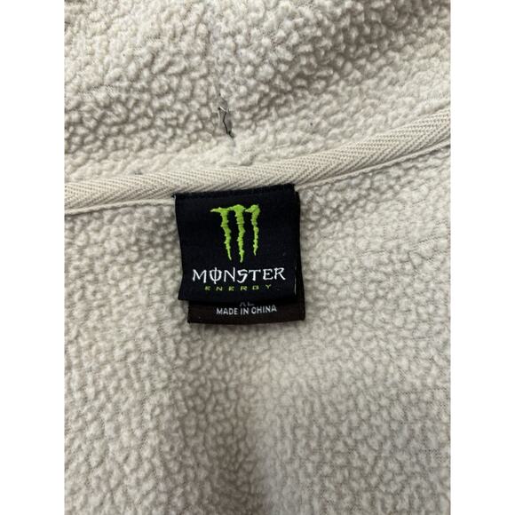Rare Monster Energy Sherpa Lined Full Zip Black & Green Hoodie Sweatshirt Sz XL - Picture 5 of 7